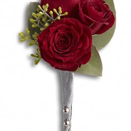 King's Red Rose Boutonniere
