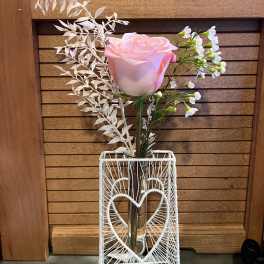 Heart Stand Bud Vase.