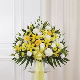 Yellow & White Standing Basket