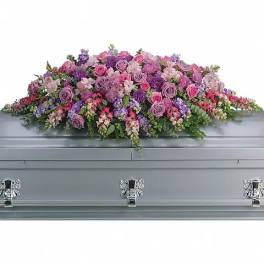 Tribute lavender casket spray