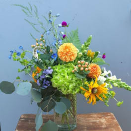 Hobnail mason jar arrangement
