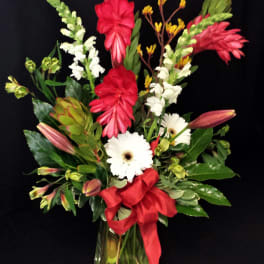 Ginger display in Rectangular Vase