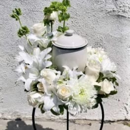 White Cremation Wreath