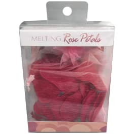 Box of pink rose petals in clear packaging