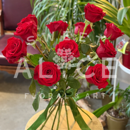 Wrapped Dozen Red Roses