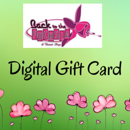 Digital gift card with pink flowers on a green background