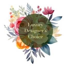 Floral graphic with the words Luxury Designer's Choice