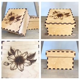 Floral Wood Keepsake Box