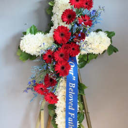 Funeral standing cross 24" - You Cross My Heart #57