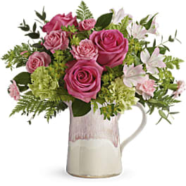 Heart Stone Pitcher Bouquet