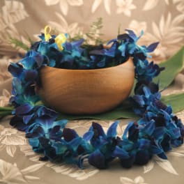 Blue Double Orchid Lei