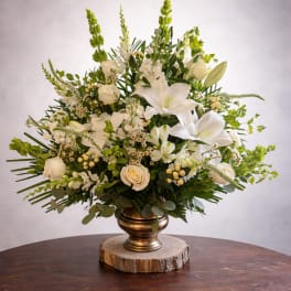 Traditional white urn
