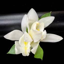 Men's Pin on Boutonniere - Double Mini Cymbidium Orchid