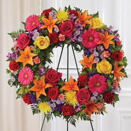 Vibrant Standing Wreath