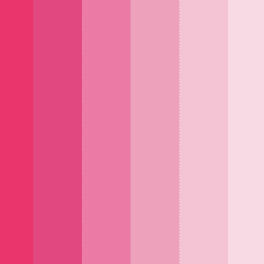 Vertical pink color swatches from hot pink to pale blush