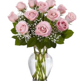 1 Dozen Pink Rose Arrangement