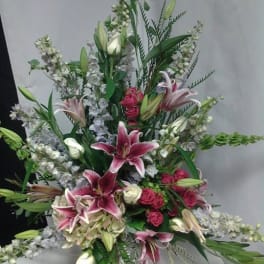 pastel urned arrangement