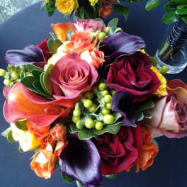 Rich fall wedding handtied bouquet