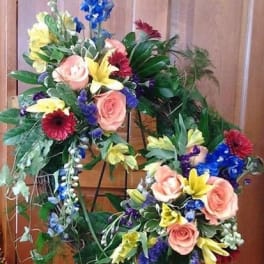 Summer Colored Standing Wreath