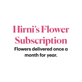 Text reading "Hirni's Flower Subscription" on a white background