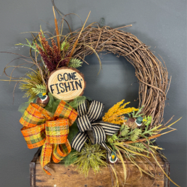 Gone Fishin' Silk Wreath