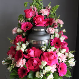FUNERAL URN WREATH - Pink Abundance 66