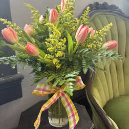 Premium Tulips in a Vase
