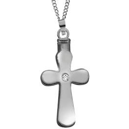 Silver cross pendant necklace on a chain