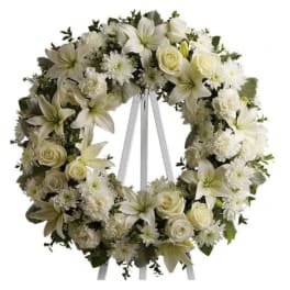 White Funeral Wreath