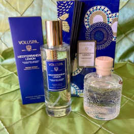 Voluspa Mediterranean Lemon room spray and candle gift set