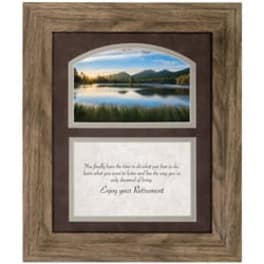 Framed landscape print with a memorial quote