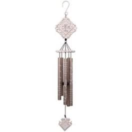 Decorative hanging wind chime with metal tubes and diamond-shaped accents