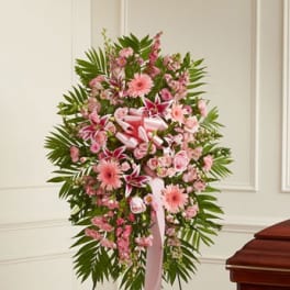 Deepest Sympathies Standing Spray - Pink