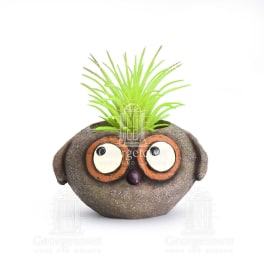 Owen, Baby Brown Owl Mini Desktop Planter with Air Plant or Succulent by Blob House