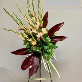 Elegant Gladioli Tribute Spray