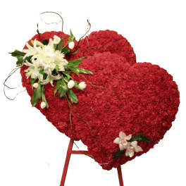 Funeral double Heart - Pasadena Florist