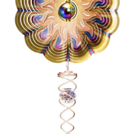Colorful decorative hanging spinner with crystal accents