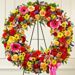 Serene Blessings Bright Standing Wreath