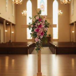 Graceful Blooms for Church Cross