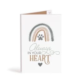 Greeting card with a rainbow and the words Always in Your Heart