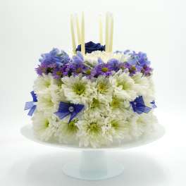 Blue Elegance Birthday Cake