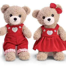 Valentine Bears Dressed in Red