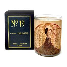 Fragrance candle in a glass jar with a matching black box