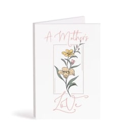 Mother's Day greeting card with a floral illustration