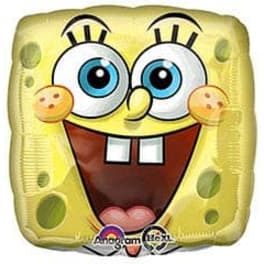 SpongeBob SquarePants-shaped foil balloon with a smiling face
