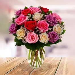 Jewel tones mixed roses