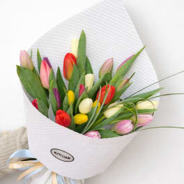 2 Dozen Hand-Tied Tulip Bouquet