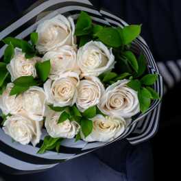 Dozen Long Stemmed White Rose Bouquet