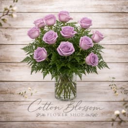 One Dozen Lavender Roses
