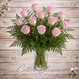 One Dozen Pink Roses